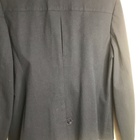 Ann Taylor Black Blazer Jacket Storm Flap Back Pleat Button Vent Women's Size 10 - Picture 4 of 15